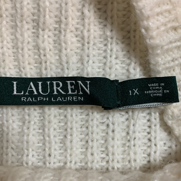 Lauren Ralph Lauren Women Sleeveless Knit Mock Neck Sweater Ivory 1X Lagenlook - Picture 8 of 14